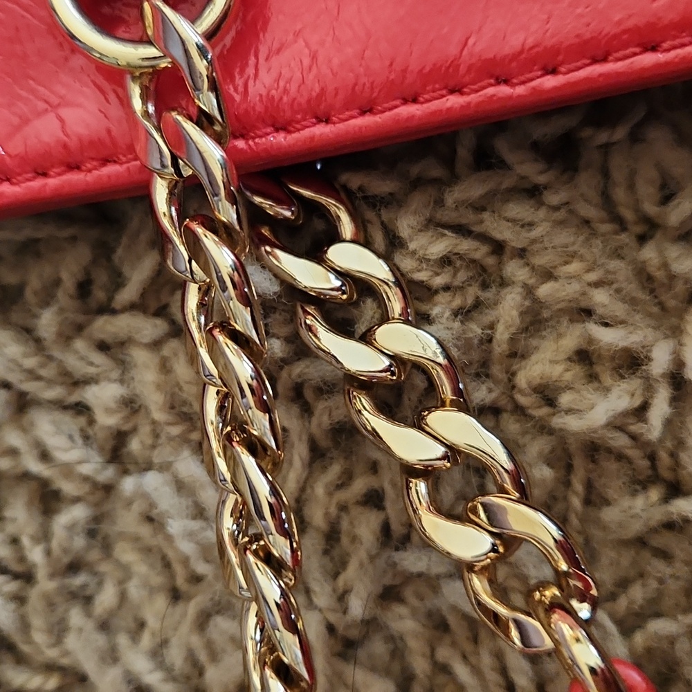 Michael Kors red patent with gold hardware purse - Picture 11 of 16